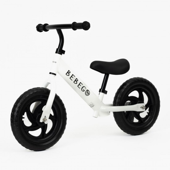 Bicicletă de echilibru, fără pedale, pentru copii, Bebego GORGO alb