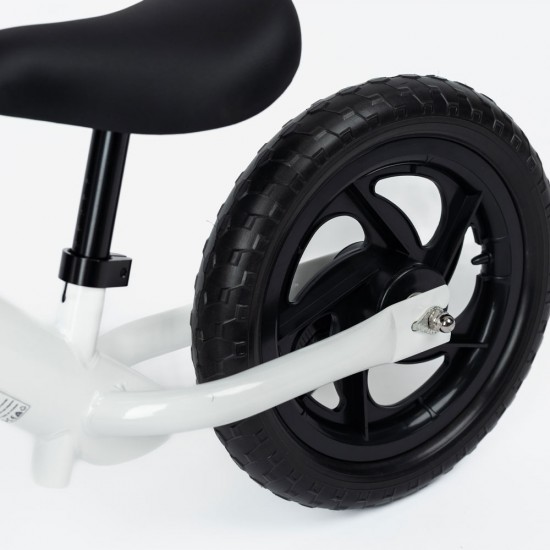 Bicicletă de echilibru, fără pedale, pentru copii, Bebego GORGO alb