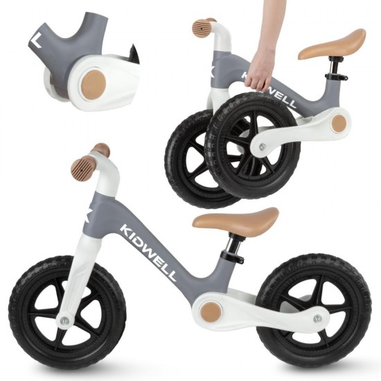Bicicletă fără pedale Kidwell FLEX, pliabilă, gri