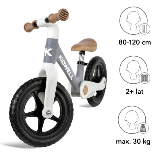 Bicicletă fără pedale Kidwell FLEX, pliabilă, gri