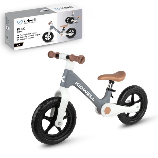 Bicicletă fără pedale Kidwell FLEX, pliabilă, gri