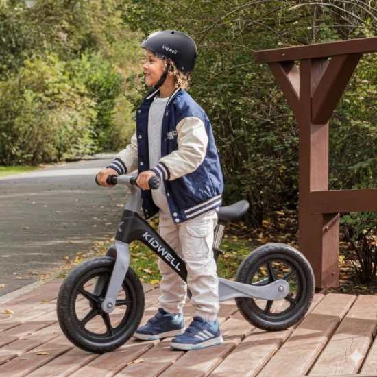 Bicicletă fără pedale Kidwell FLEX, pliabilă, negru/gri
