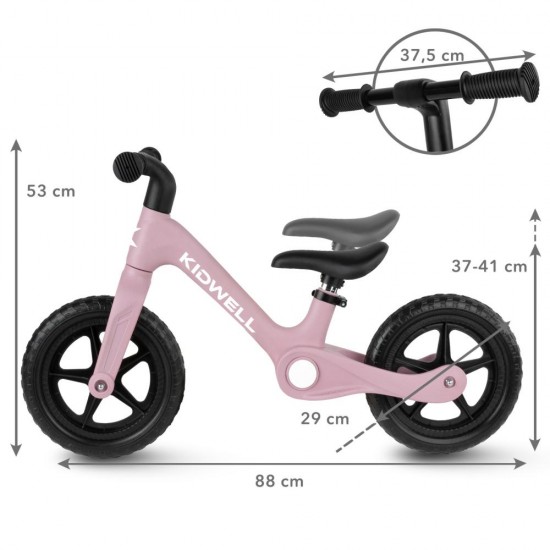 Bicicletă fără pedale Kidwell FLEX, pliabilă, roz