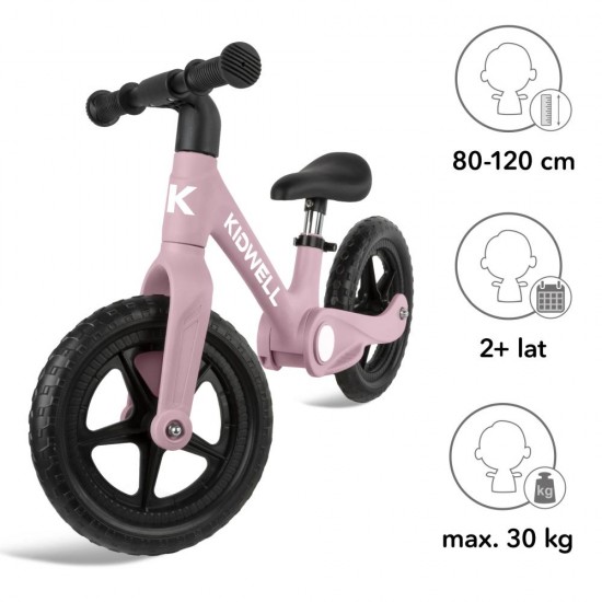 Bicicletă fără pedale Kidwell FLEX, pliabilă, roz