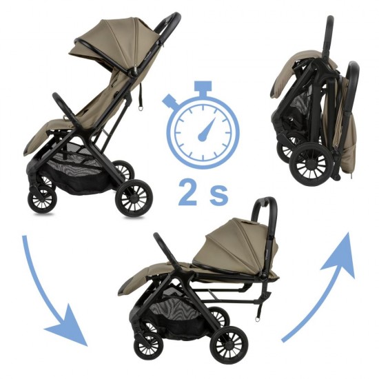 Cărucior sport pliabil Kidwell AURO – maro alună (Hazelnut Brown), până la 22 kg
