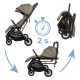 Cărucior sport pliabil Kidwell AURO – maro alună (Hazelnut Brown), până la 22 kg