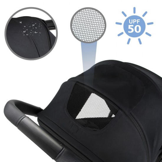 Cărucior sport pliabil Kidwell AURO – negru (Ink Black), până la 22 kg