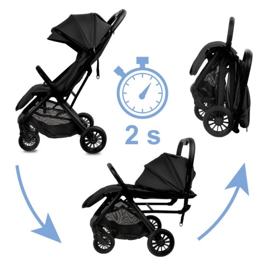 Cărucior sport pliabil Kidwell AURO – negru (Ink Black), până la 22 kg