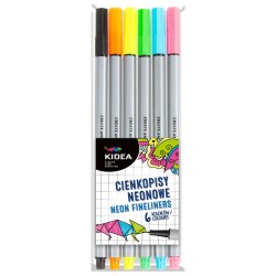 Finelinere Kidea, 6 culori Neon