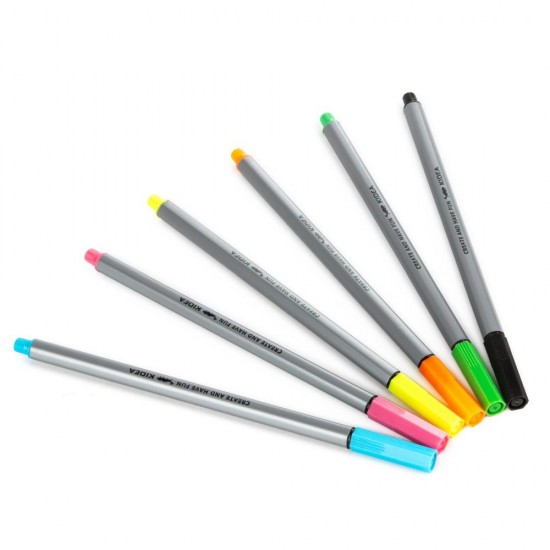 Finelinere Kidea, 6 culori Neon