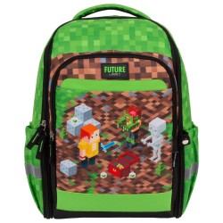 Ghiozdan băieți cu un compartiment, model Minecraft future
