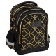 Ghiozdan copii cu 2 compartimente, model geometric auriu pe fundal negru - Derform
