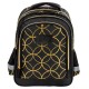 Ghiozdan copii cu 2 compartimente, model geometric auriu pe fundal negru - Derform