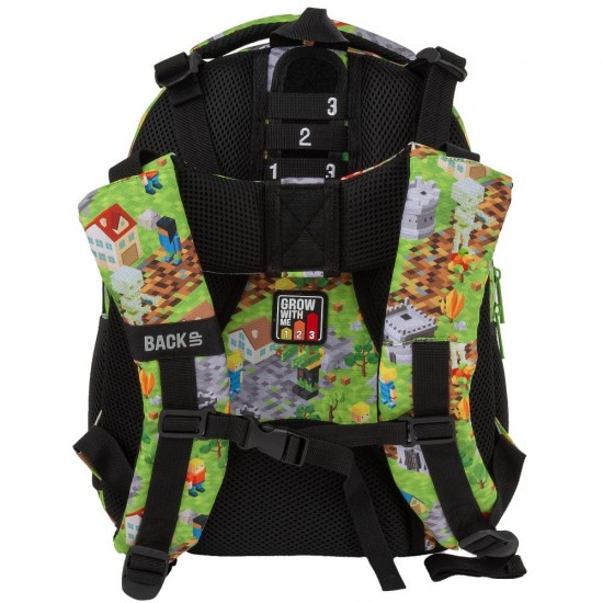 Ghiozdan copii „Grow with me”, BackUp, model Minecraft - model Game Level