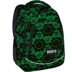 Ghiozdan ergonomic scoală pentru băieți, BackUp, model abstract verde