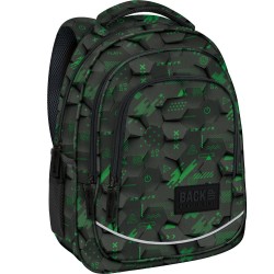 Ghiozdan ergonomic scoală pentru băieți, BackUp, model camuflaj verde mystic