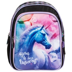 Ghiozdan fete grădiniță cu două compartimente, model Born to be Unicorn