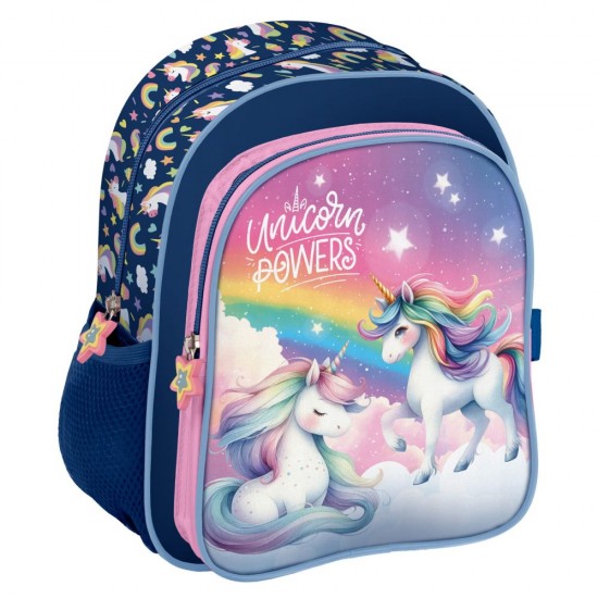 Ghiozdan fete grădiniță cu două compartimente, model UNICORN - Derform