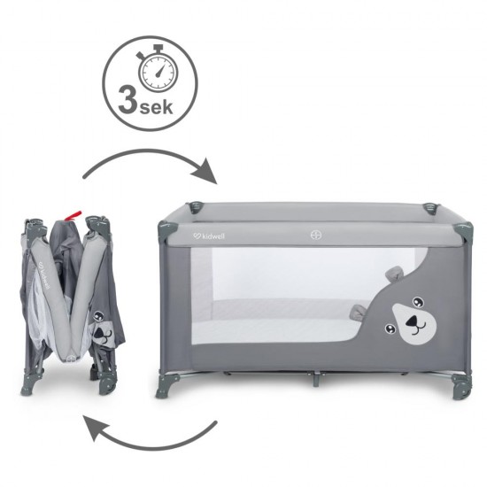 Kidwell BLISSY BASIC Stone Gray – pătuț de călătorie pliabil