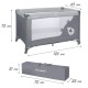 Kidwell BLISSY BASIC Stone Gray – pătuț de călătorie pliabil