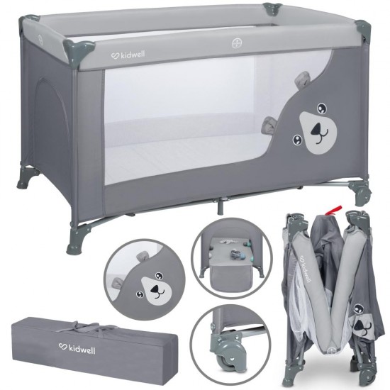Kidwell BLISSY BASIC Stone Gray – pătuț de călătorie pliabil