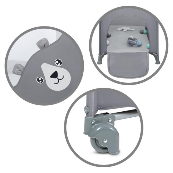 Kidwell BLISSY BASIC Stone Gray – pătuț de călătorie pliabil