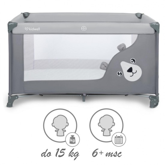 Kidwell BLISSY BASIC Stone Gray – pătuț de călătorie pliabil