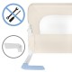 Protecție laterală pat, Cori Beige 150 cm, înălțime reglabilă 50-65 cm, cu plasă respirabilă și un buzunar