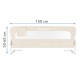 Protecție laterală pat, Cori Beige 150 cm, înălțime reglabilă 50-65 cm, cu plasă respirabilă și un buzunar