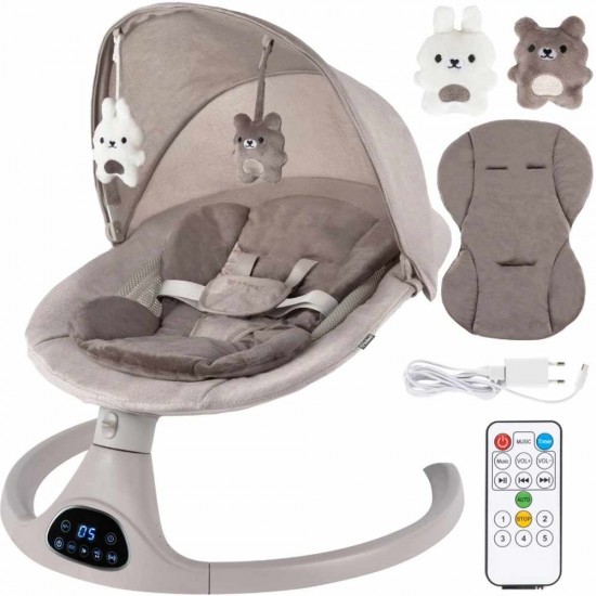 Kidwell LUVI Beige, balansoar electric și șezlong 2 în 1 pentru bebeluși, bej