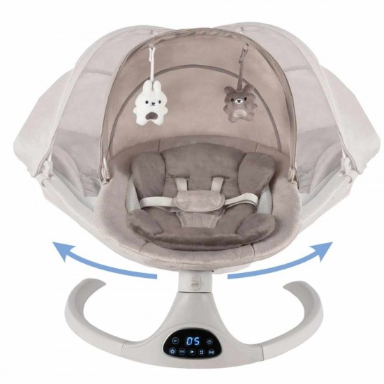 Kidwell LUVI Beige, balansoar electric și șezlong 2 în 1 pentru bebeluși, bej