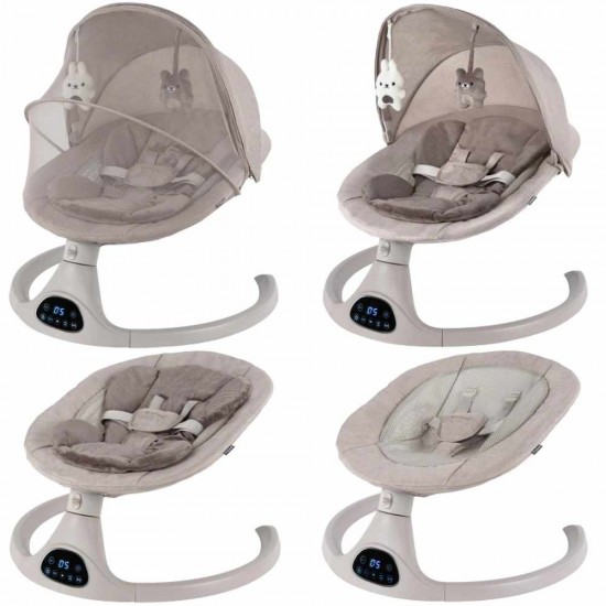 Kidwell LUVI Beige, balansoar electric și șezlong 2 în 1 pentru bebeluși, bej
