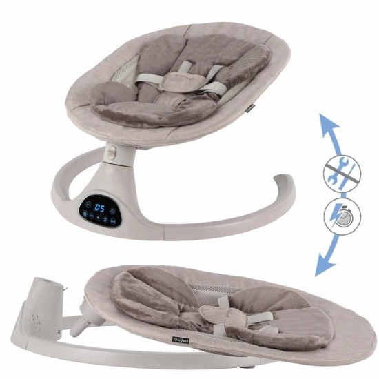 Kidwell LUVI Beige, balansoar electric și șezlong 2 în 1 pentru bebeluși, bej