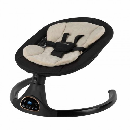 Kidwell LUVI Black, balansoar electric și șezlong 2 în 1 pentru bebeluși, negru