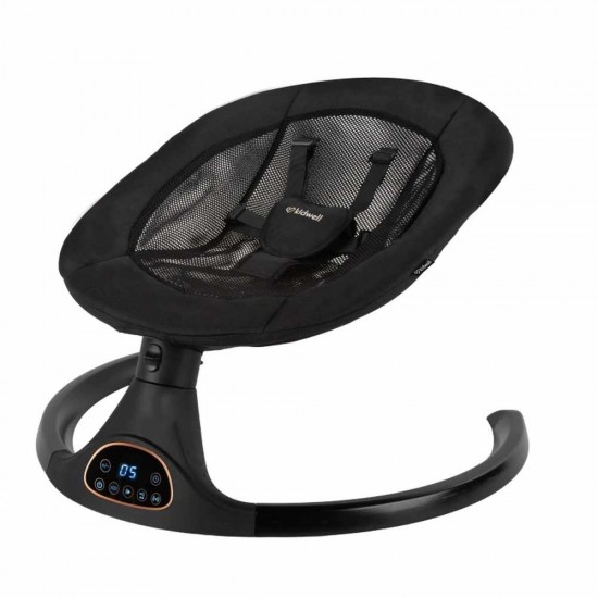 Kidwell LUVI Black, balansoar electric și șezlong 2 în 1 pentru bebeluși, negru