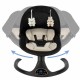 Kidwell LUVI Black, balansoar electric și șezlong 2 în 1 pentru bebeluși, negru