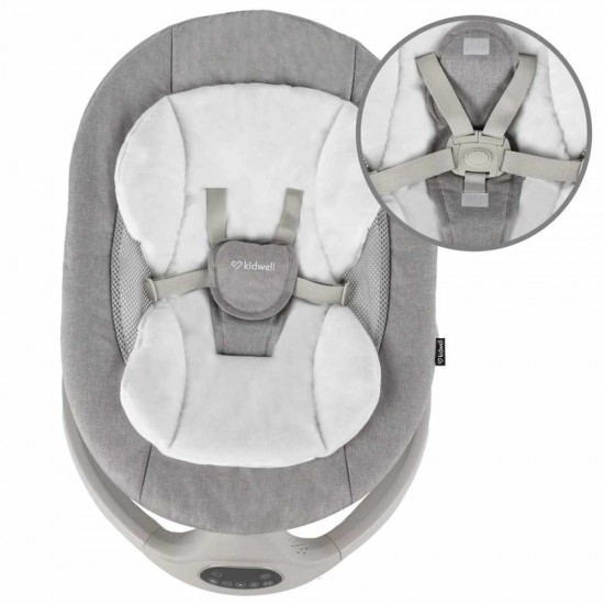 Kidwell LUVI Gray, balansoar electric și șezlong 2 în 1 pentru bebeluși, gri