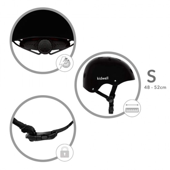 Cască de protecție copii ORIX II, negru – Mărimea S (48–52 cm)