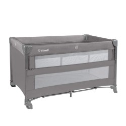 Pătuț bebe pliabil cu două nivele și cu laturi rabatabile  Kidwell Blissy Lift - culoarea gri