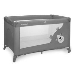 Pătuț bebe pliabil cu două nivele și cu laturi rabatabile  Kidwell Blissy Lift - culoarea gri