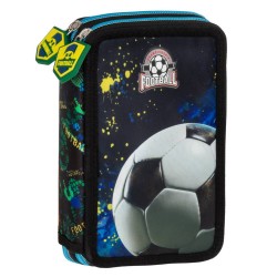 Penar băieți cu două compartimente, echipat cu rechizite, model Fotbal, superliga - Derform