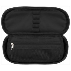 Penar copii cu fermoar, formă ovală, BackUp, model 3D bubbles, negru