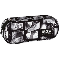 Penar copii cu fermoar, formă ovală, BackUp, model manga comics
