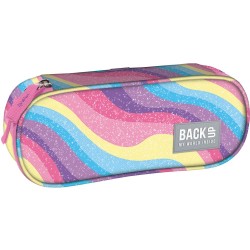 Penar copii cu fermoar, formă ovală, BackUp, model rainbow waves