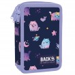 Penar copii cu trei compartimente, echipat cu rechizite – BackUp, model cats
