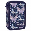 Penar cu două compartimente, echipat cu rechizite, BackUp, model aquarell Fluturi