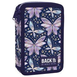 Penar cu două compartimente, echipat cu rechizite, BackUp, model aquarell Fluturi