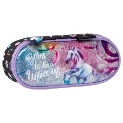 Penar fete cu fermoar, forma ovală, model Born to be Unicorn