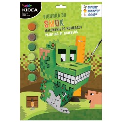 Pictură după numere cu o figurină dragon 3D- Kidea