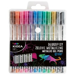 Pix cu gel metalic Kidea, 12 culori